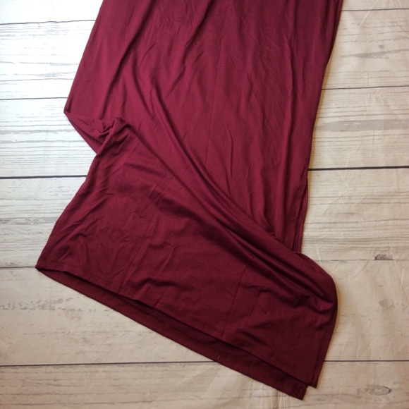 Daily Collection Long Cross Back Soft Stretchy Dress L Wine Color NWT - Picture 5 of 10